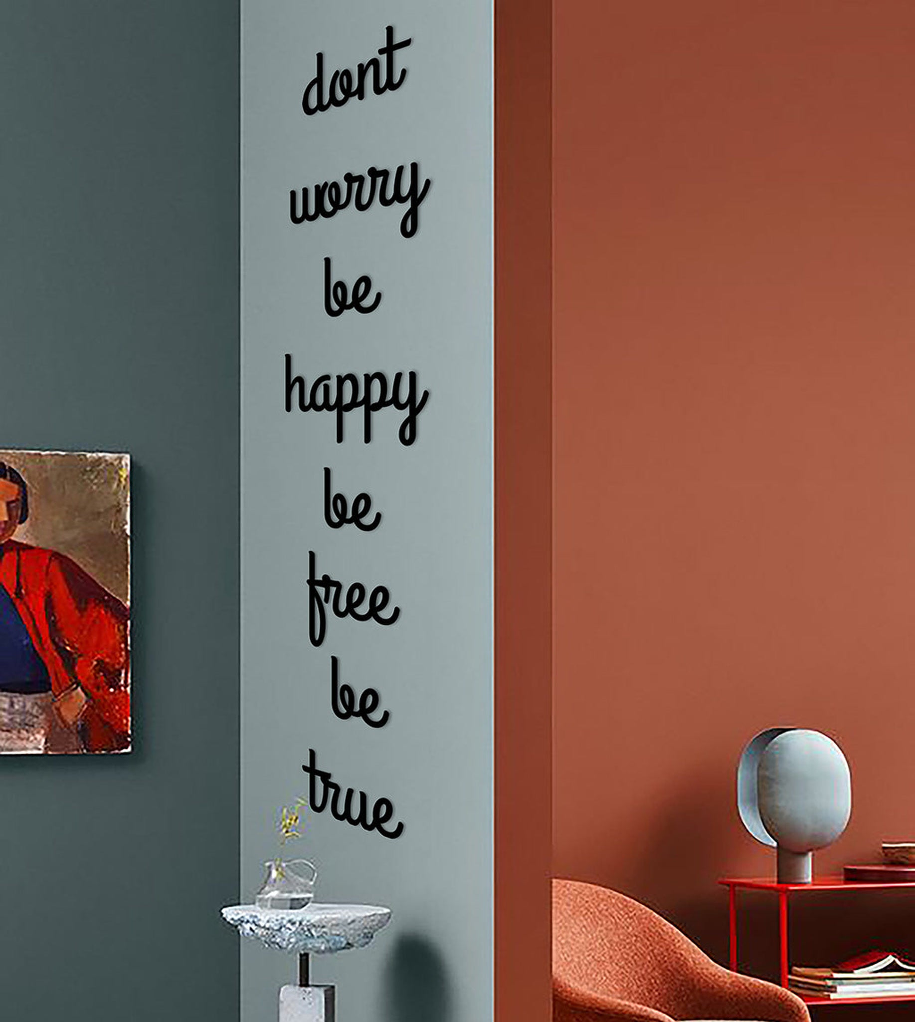 Don’t Worry - Metal Duvar Yazısı