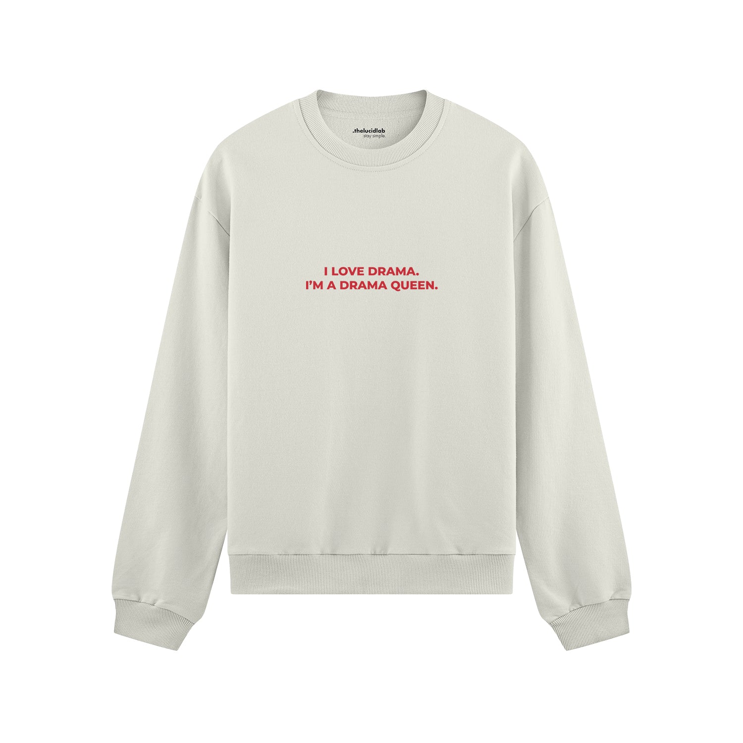 Drama Queen Oversize Sweatshirt - Beyaz - ön görünüm