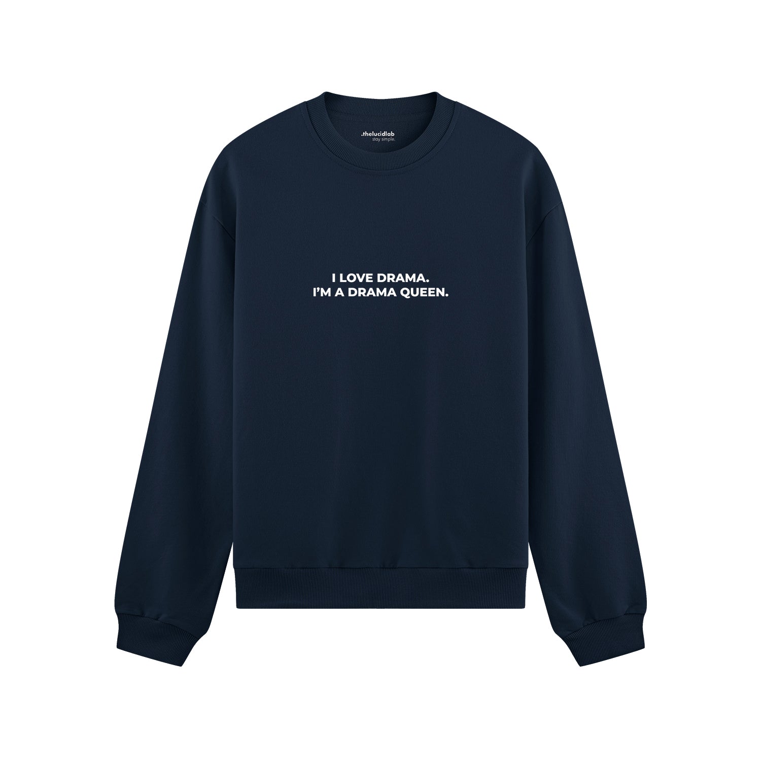 Drama Queen Oversize Sweatshirt - Lacivert - ön görünüm
