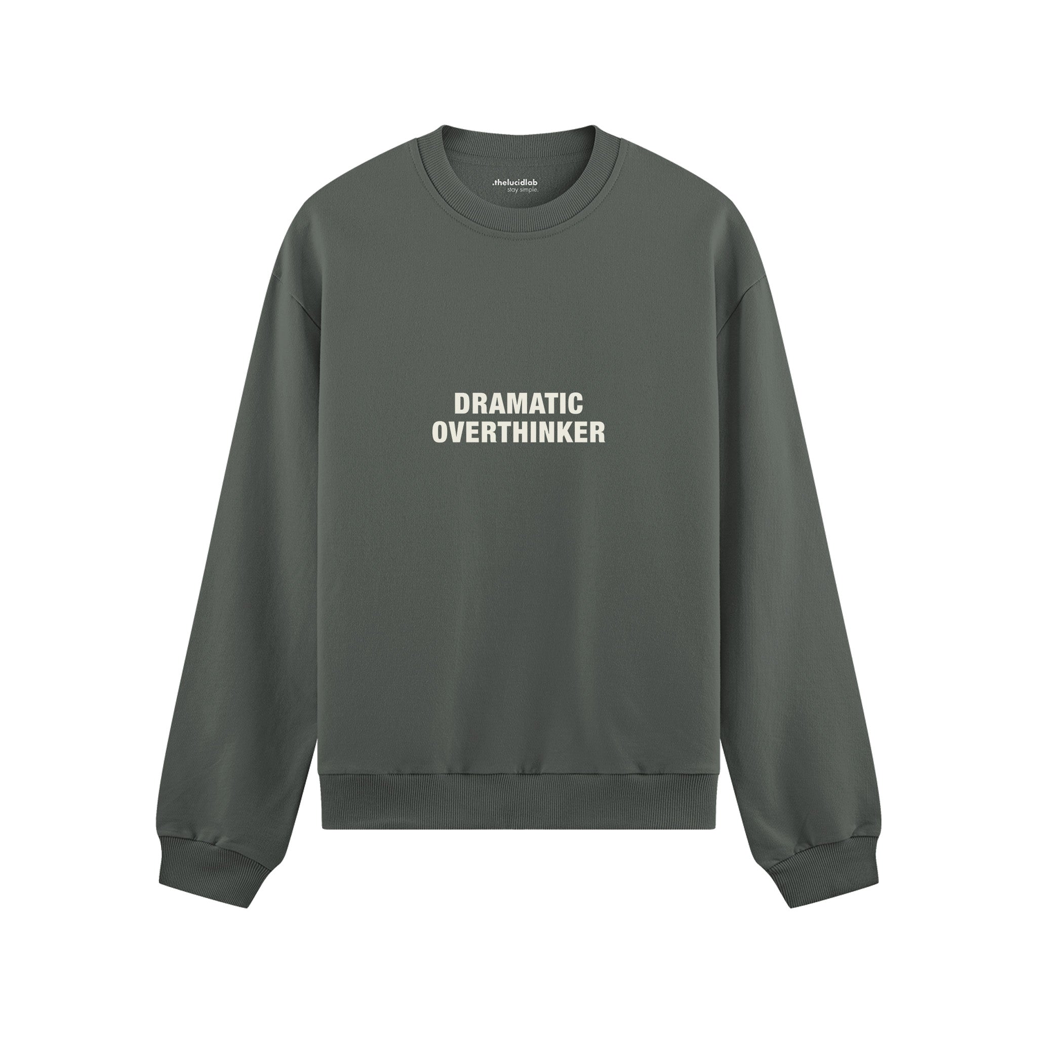 Dramatic Overthinker Oversize Sweatshirt - Antrasit - ön görünüm