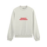 Dramatic Overthinker Oversize Sweatshirt - Beyaz - ön görünüm