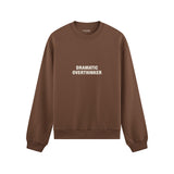 Dramatic Overthinker Oversize Sweatshirt - Kahverengi - ön görünüm