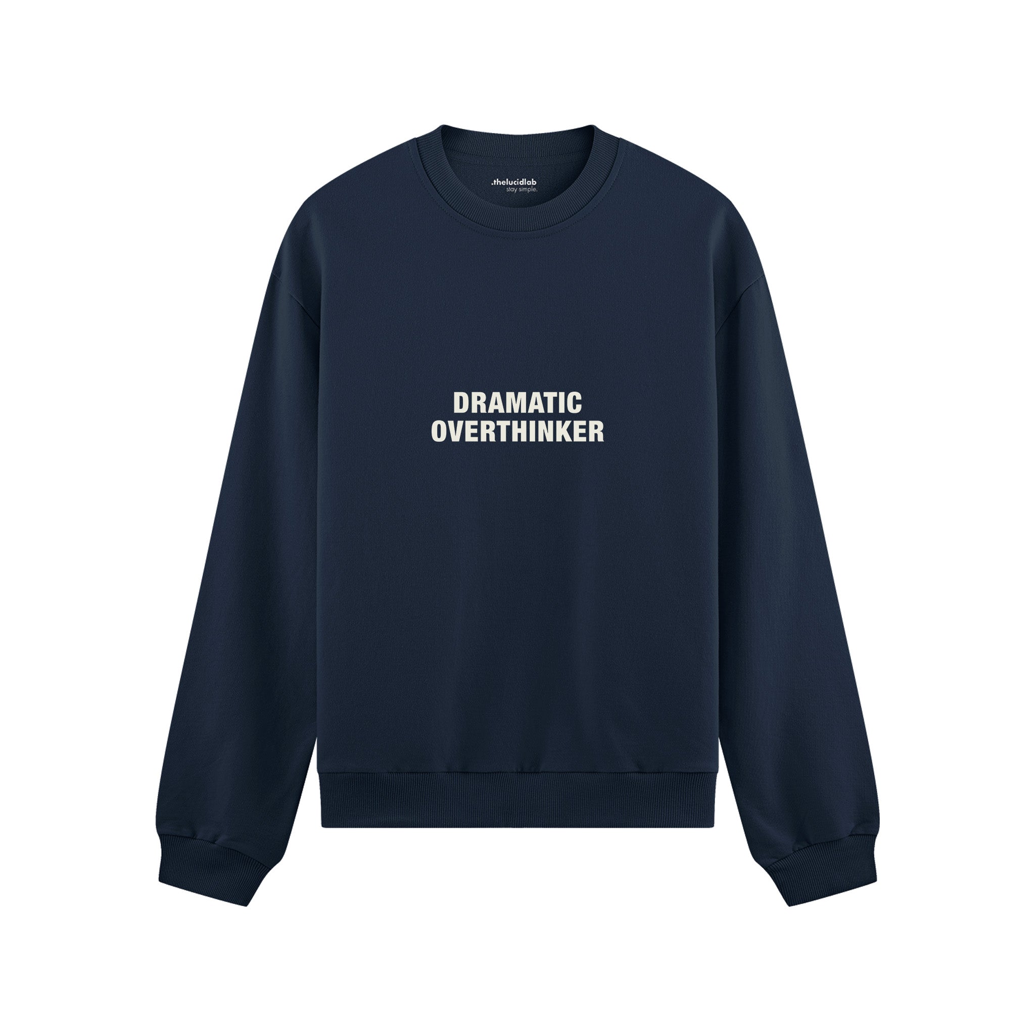 Dramatic Overthinker Oversize Sweatshirt - Lacivert - ön görünüm
