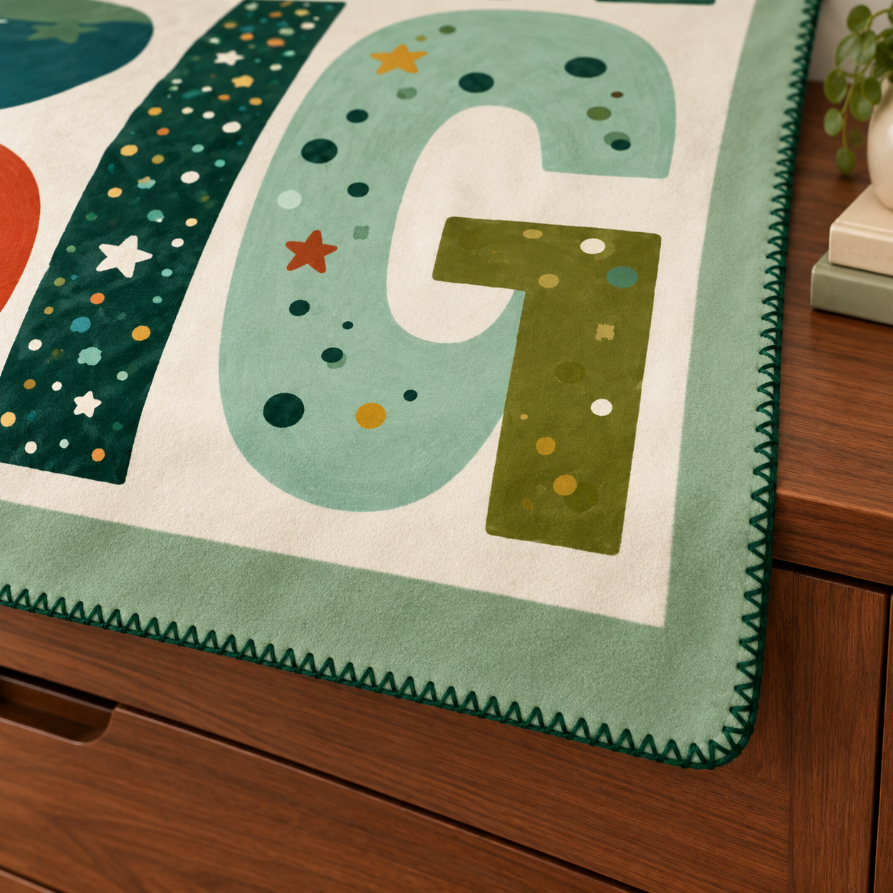 Dream Big Polar Bebek Battaniyesi – dikiş detayı