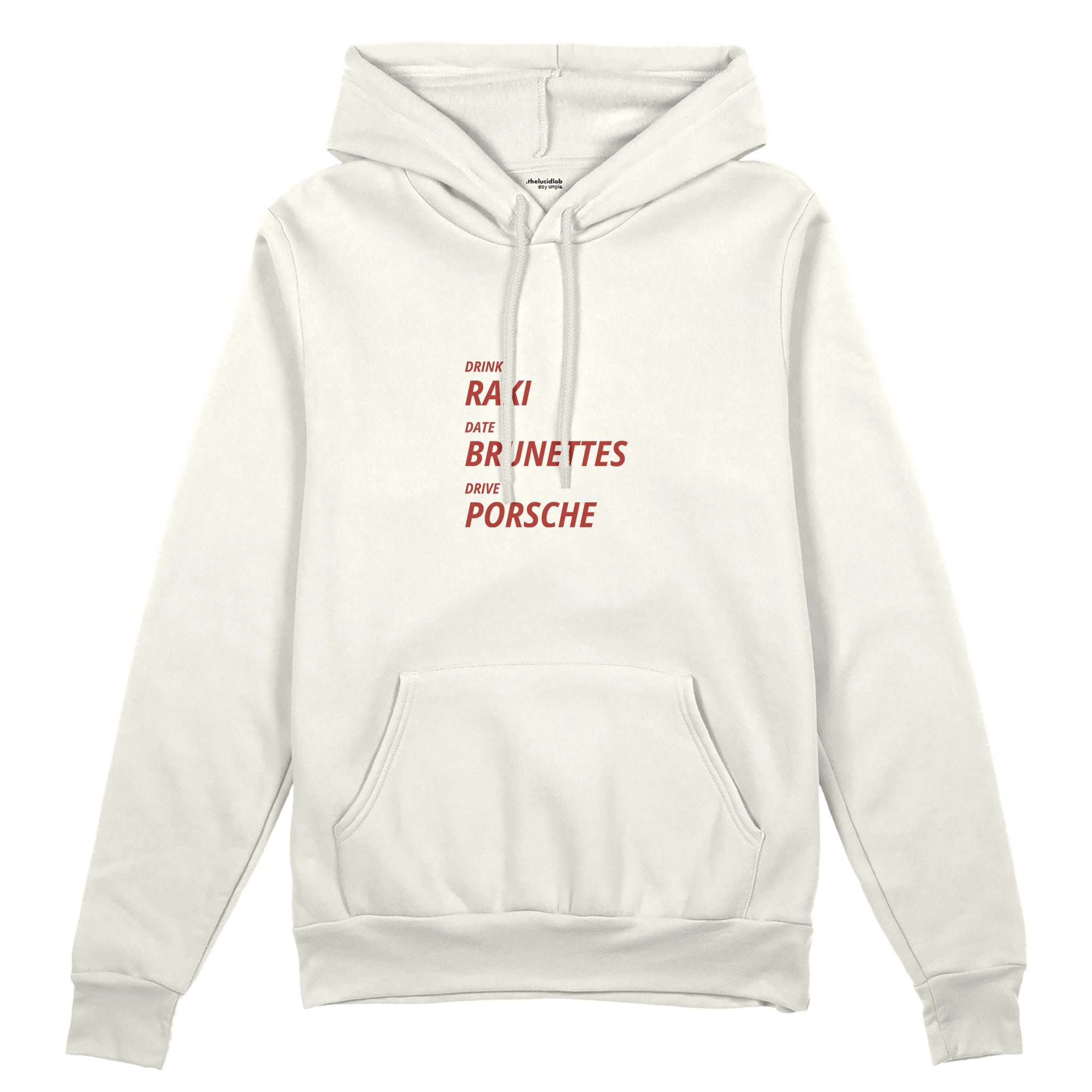 Drink Date Drive Oversize Hoodie - Beyaz - ön görünüm