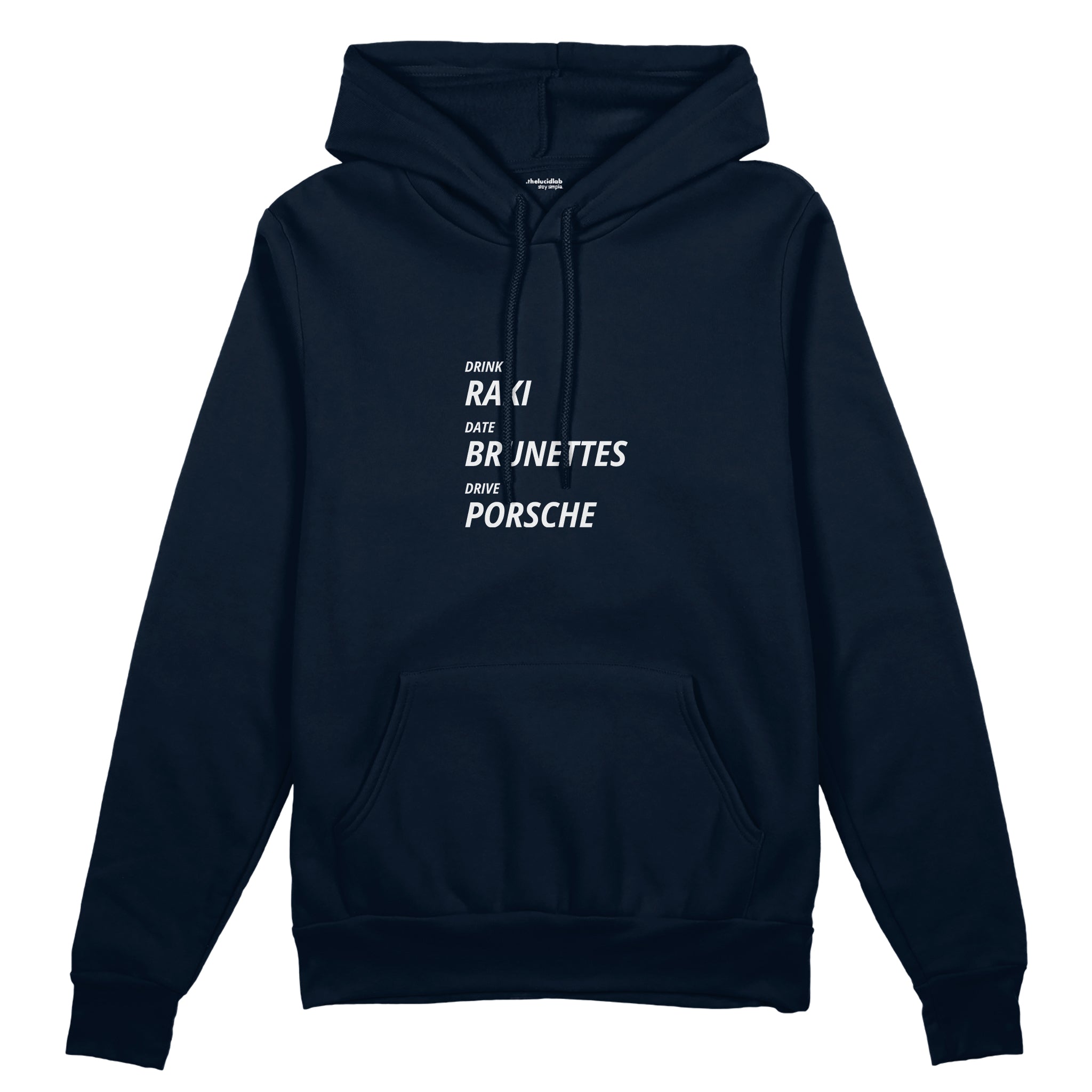 Drink Date Drive Oversize Hoodie - Lacivert - ön görünüm