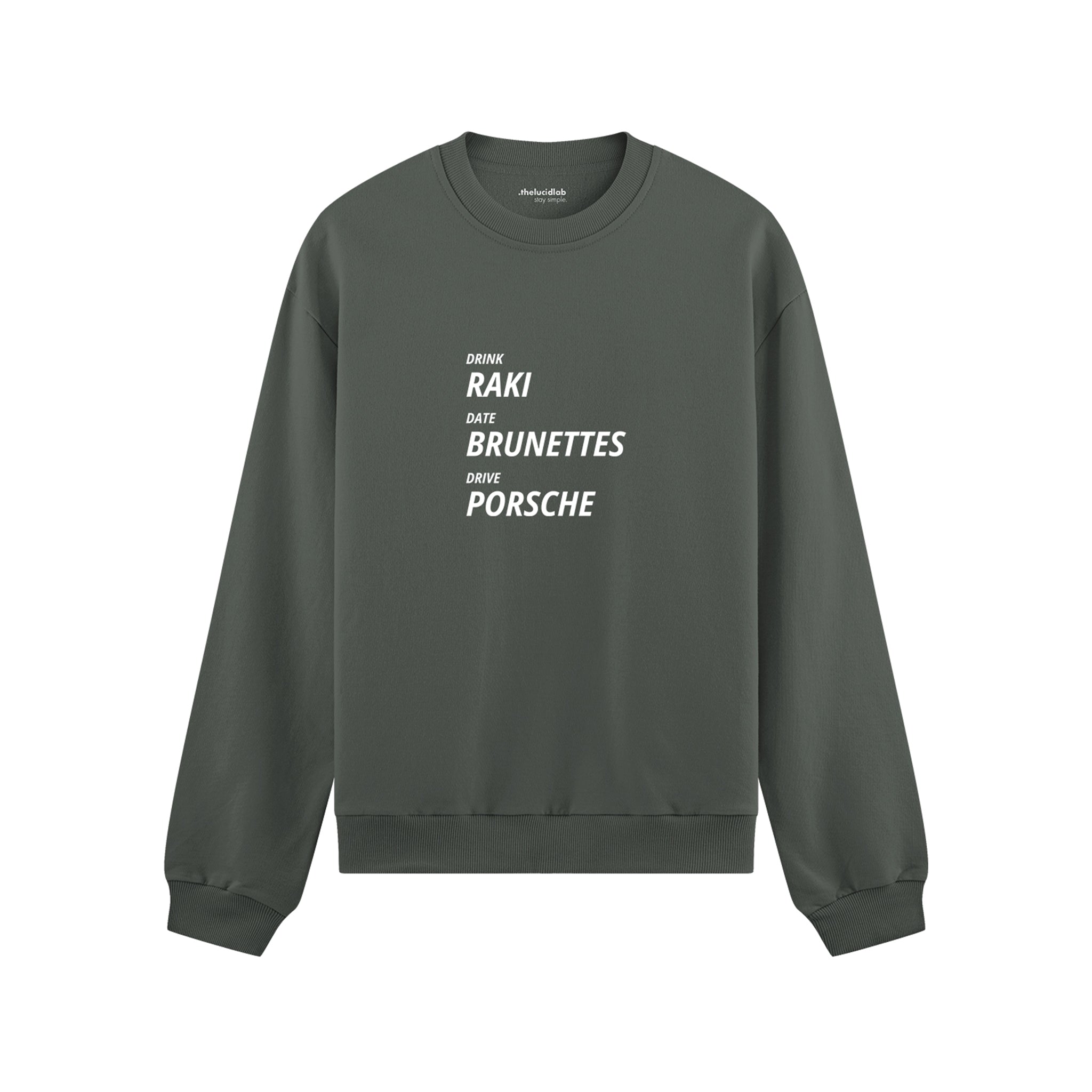 Drink Date Drive Oversize Sweatshirt - Antrasit - ön görünüm