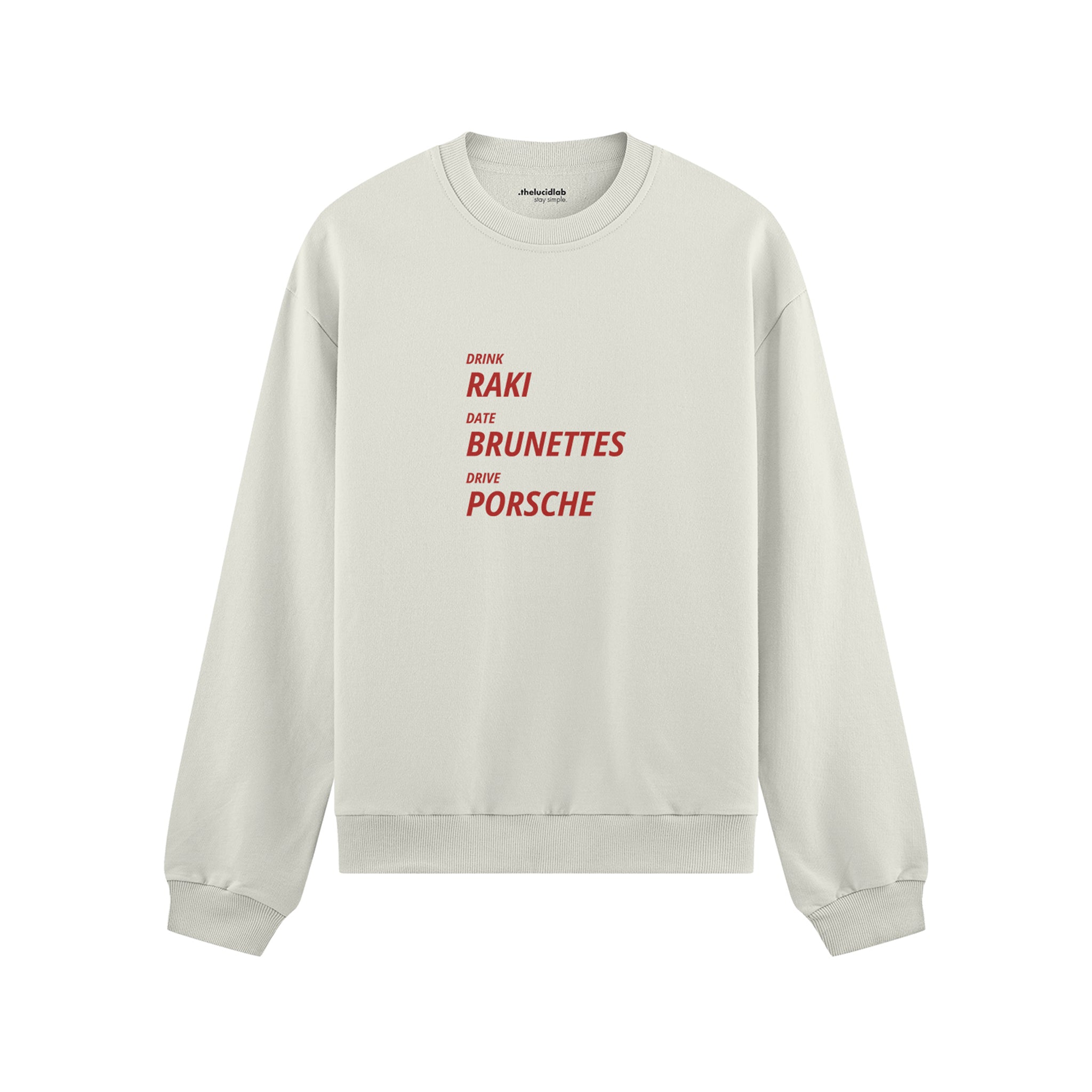 Drink Date Drive Oversize Sweatshirt - Beyaz - ön görünüm