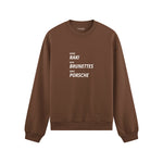 Drink Date Drive Oversize Sweatshirt - Kahverengi - ön görünüm