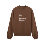 Drink Date Drive Oversize Sweatshirt - Kahverengi - ön görünüm