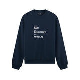 Drink Date Drive Oversize Sweatshirt - Lacivert - ön görünüm