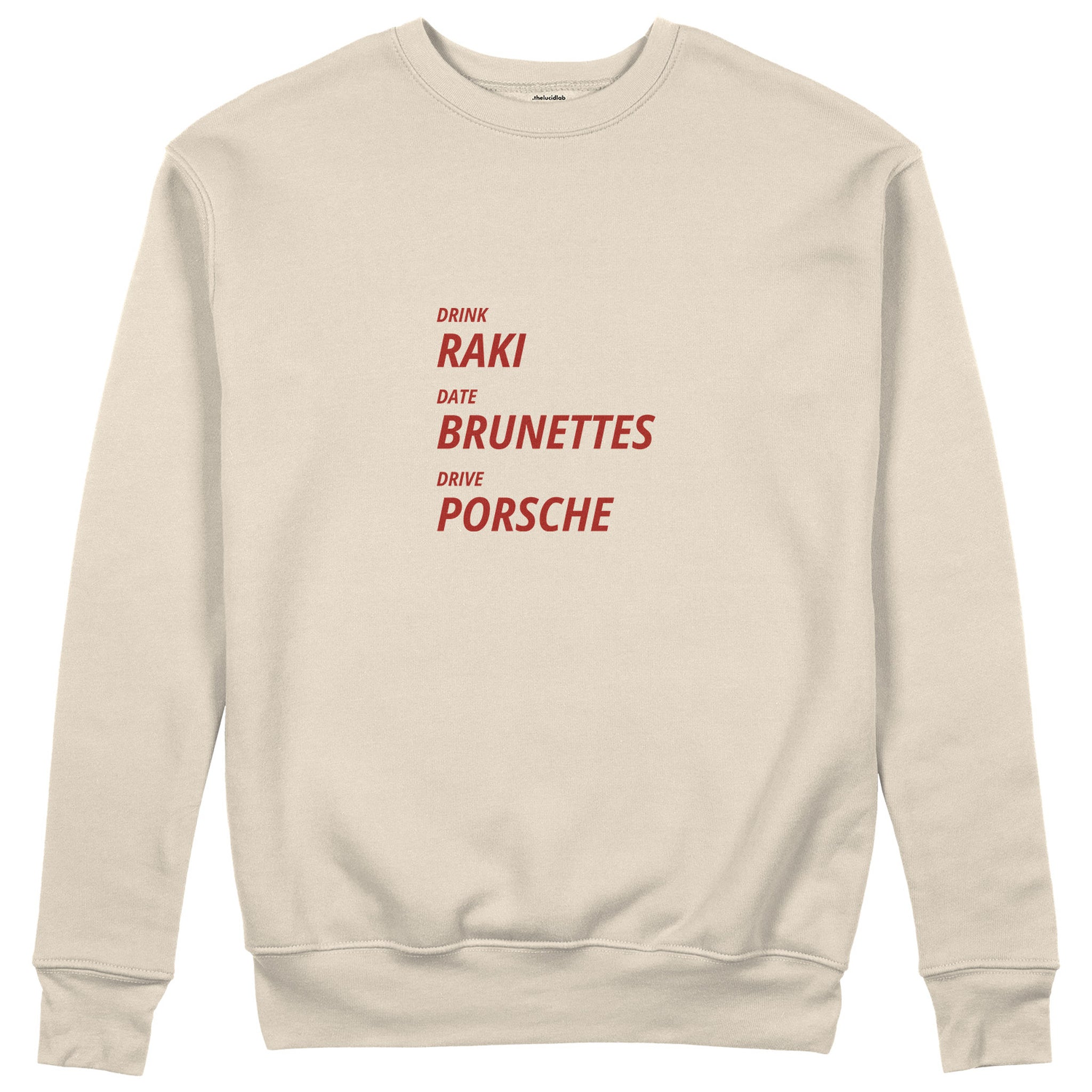 Drink Date Drive Sweatshirt - Bej - ön görünüm
