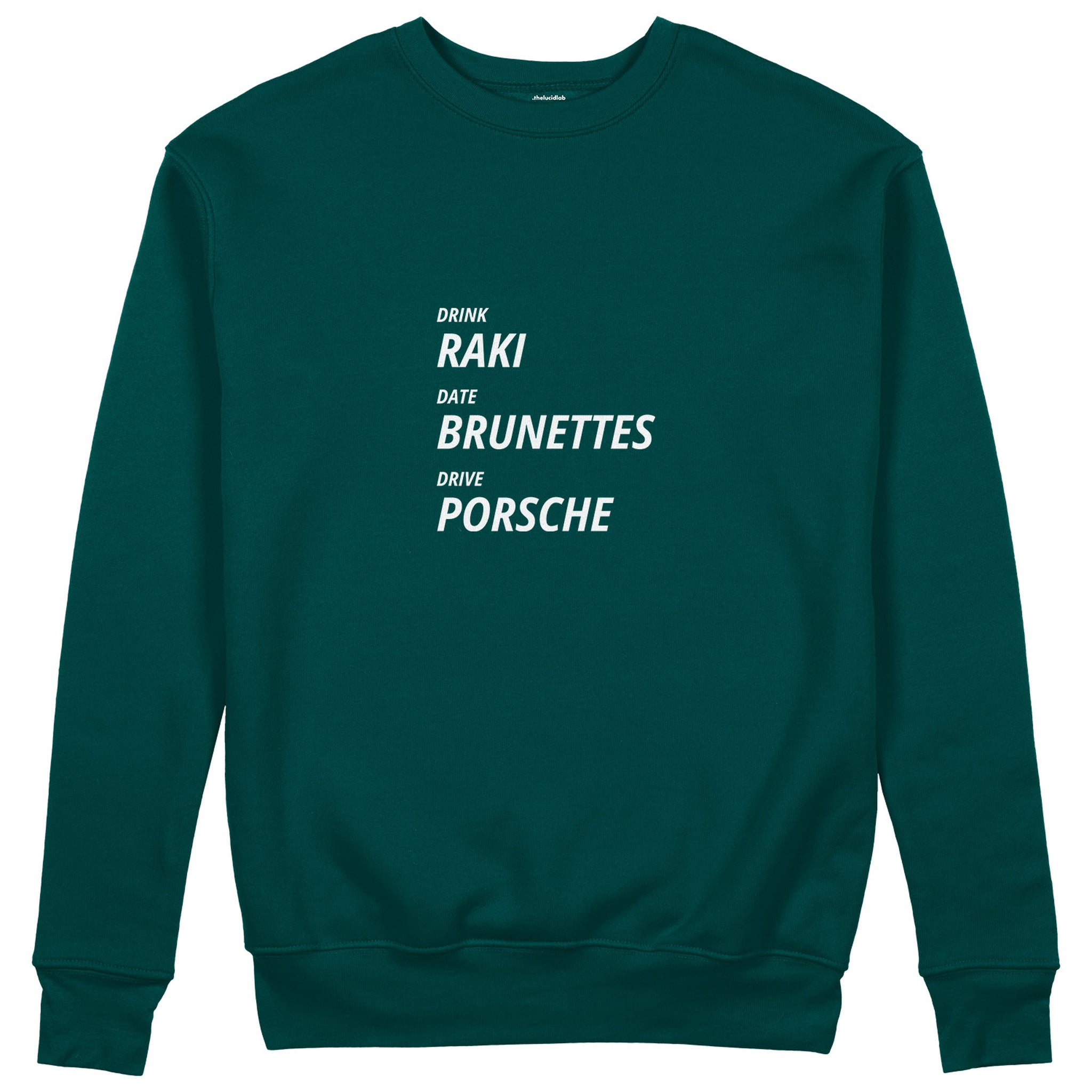Drink Date Drive Sweatshirt - Koyu Yeşil - ön görünüm