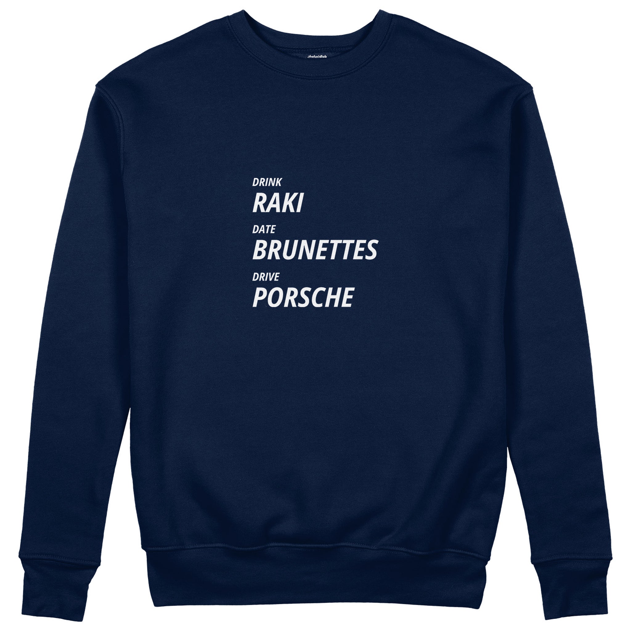 Drink Date Drive Sweatshirt - Lacivert - ön görünüm