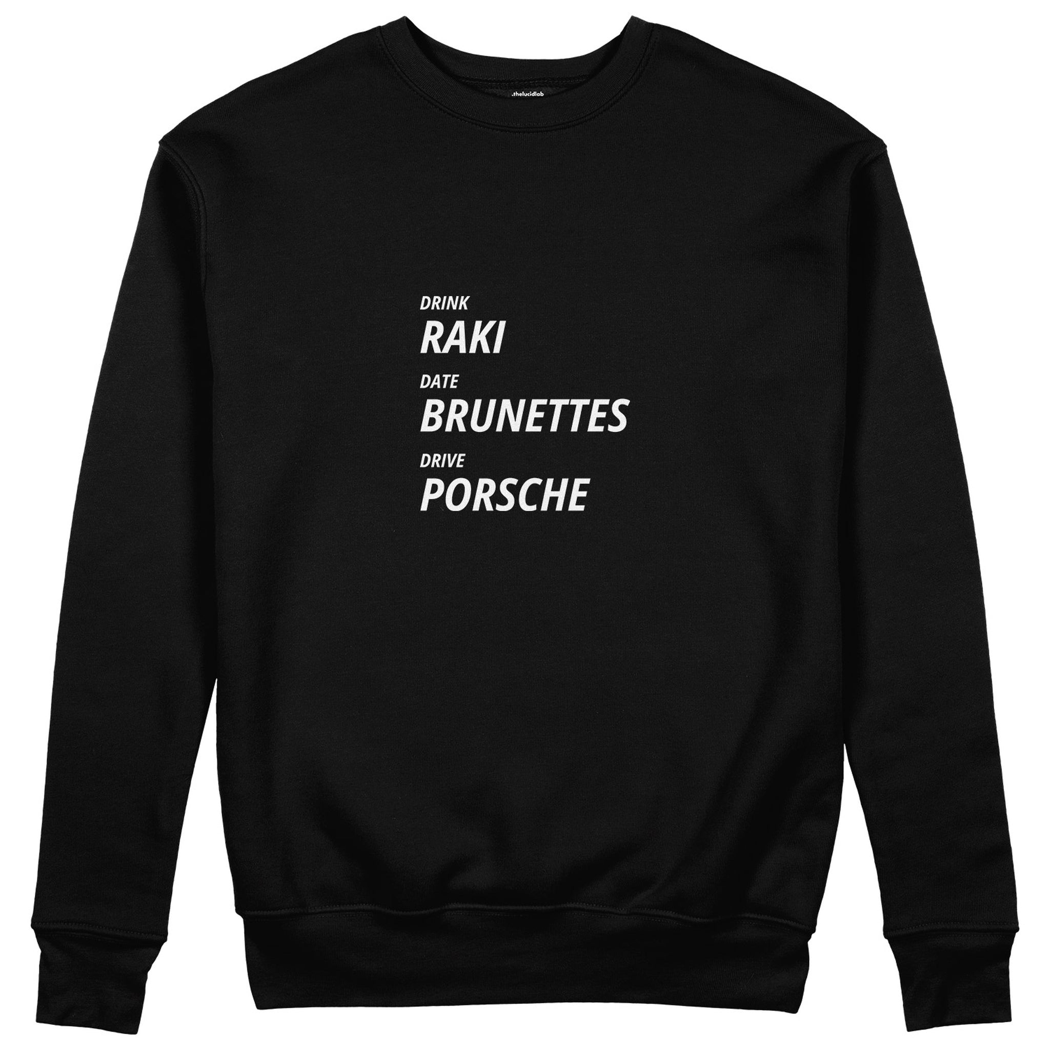 Drink Date Drive Sweatshirt - Siyah - ön görünüm