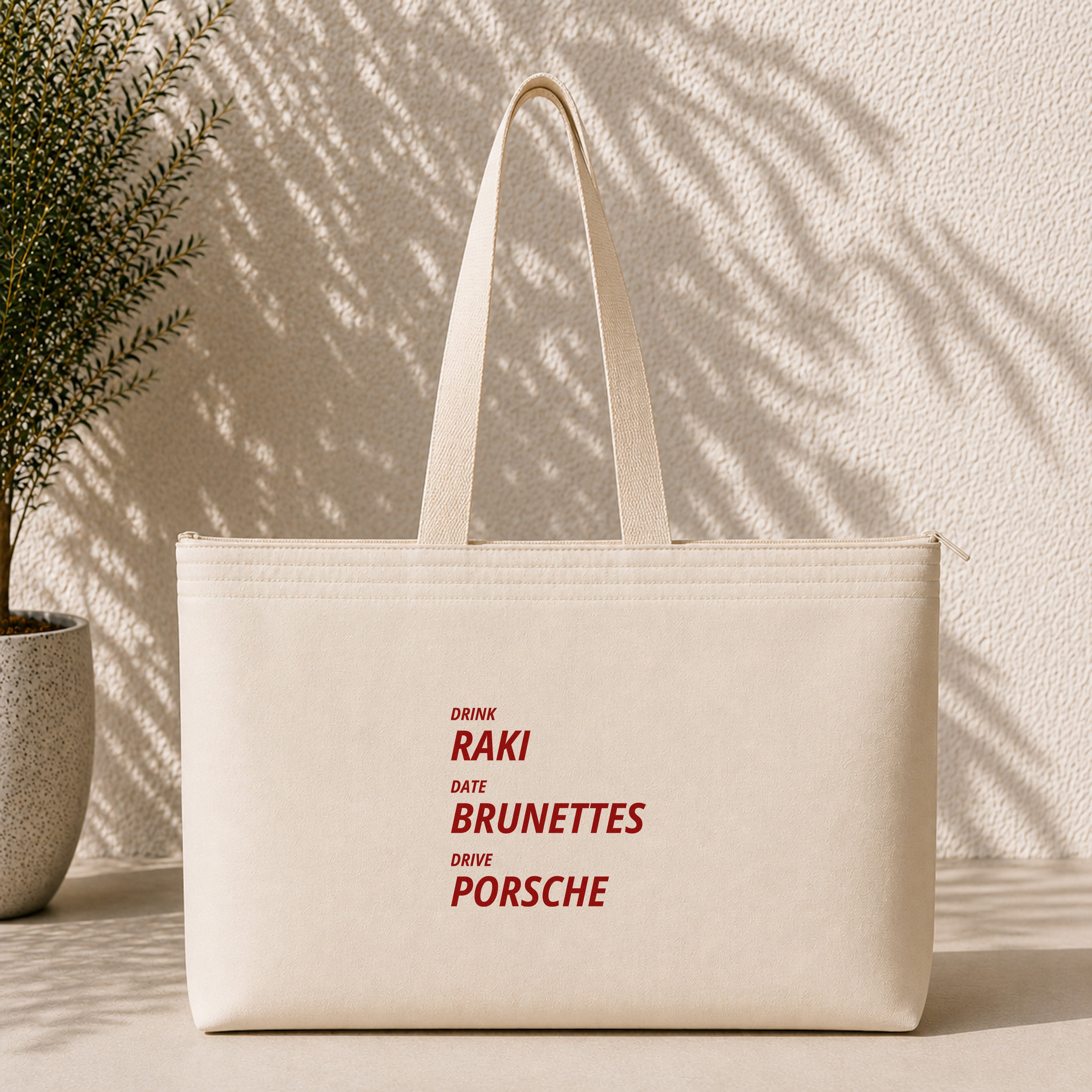 Drink Date Drive Weekend Tote Bag – ön görünüm