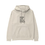 Drink Love Relax Repeat Hoodie - Krem - ön görünüm