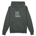 Drink Love Relax Repeat Oversize Hoodie - Antrasit - ön görünüm