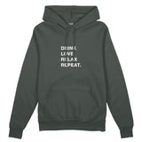 Drink Love Relax Repeat Oversize Hoodie - Antrasit - ön görünüm