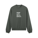 Drink Love Relax Repeat Oversize Sweatshirt - Antrasit - ön görünüm