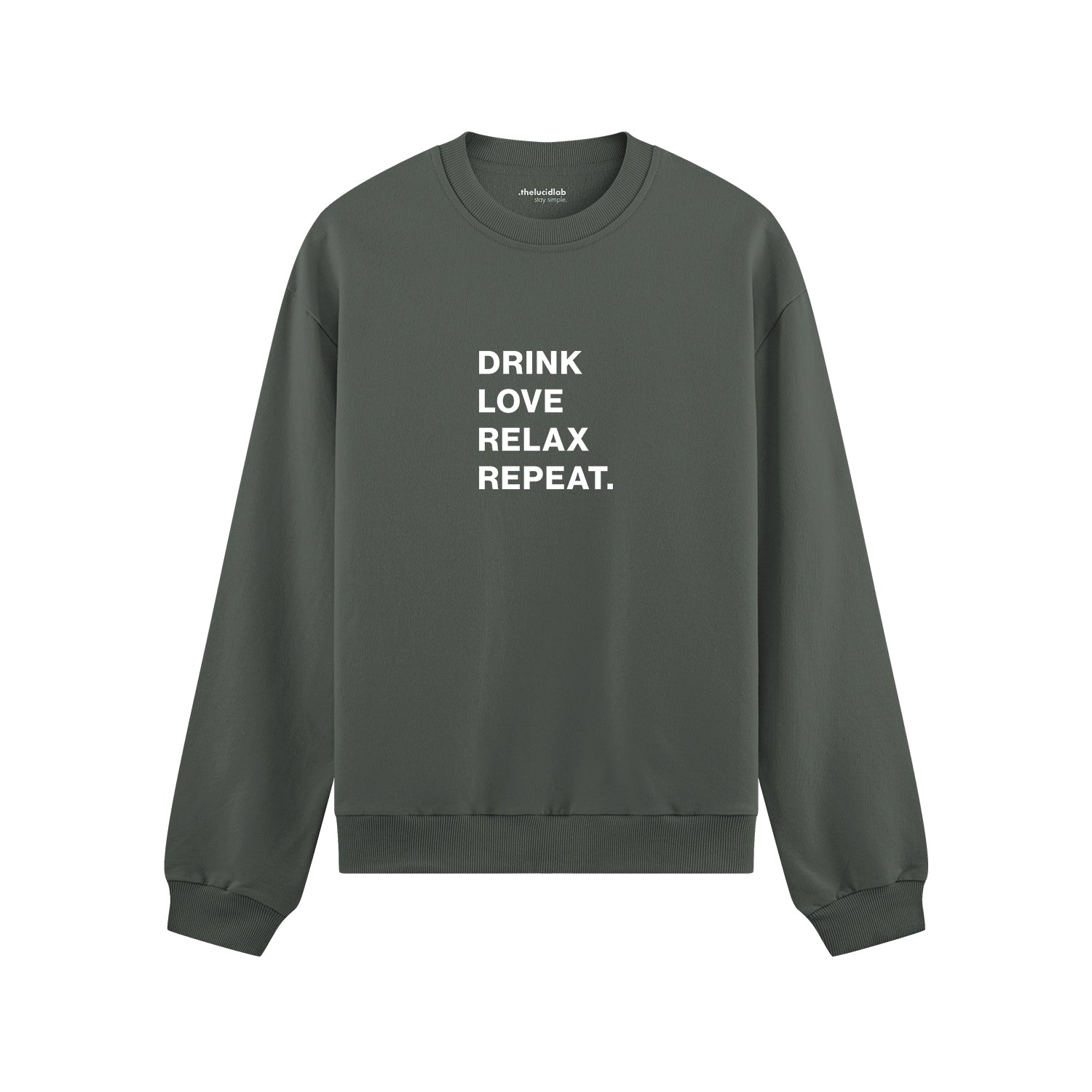 Drink Love Relax Repeat Oversize Sweatshirt - Antrasit - ön görünüm