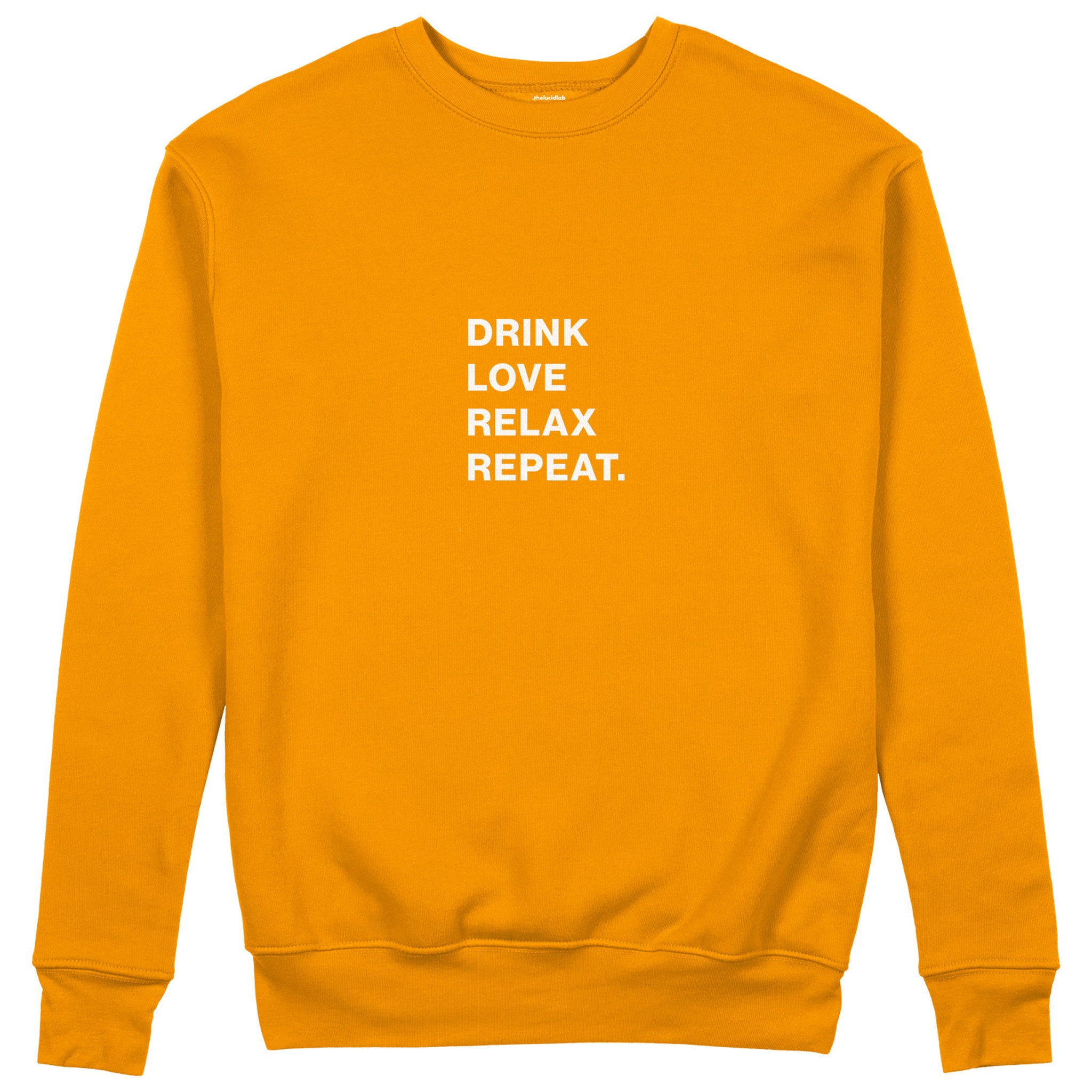 Drink Love Relax Repeat Sweatshirt - Turuncu - ön görünüm