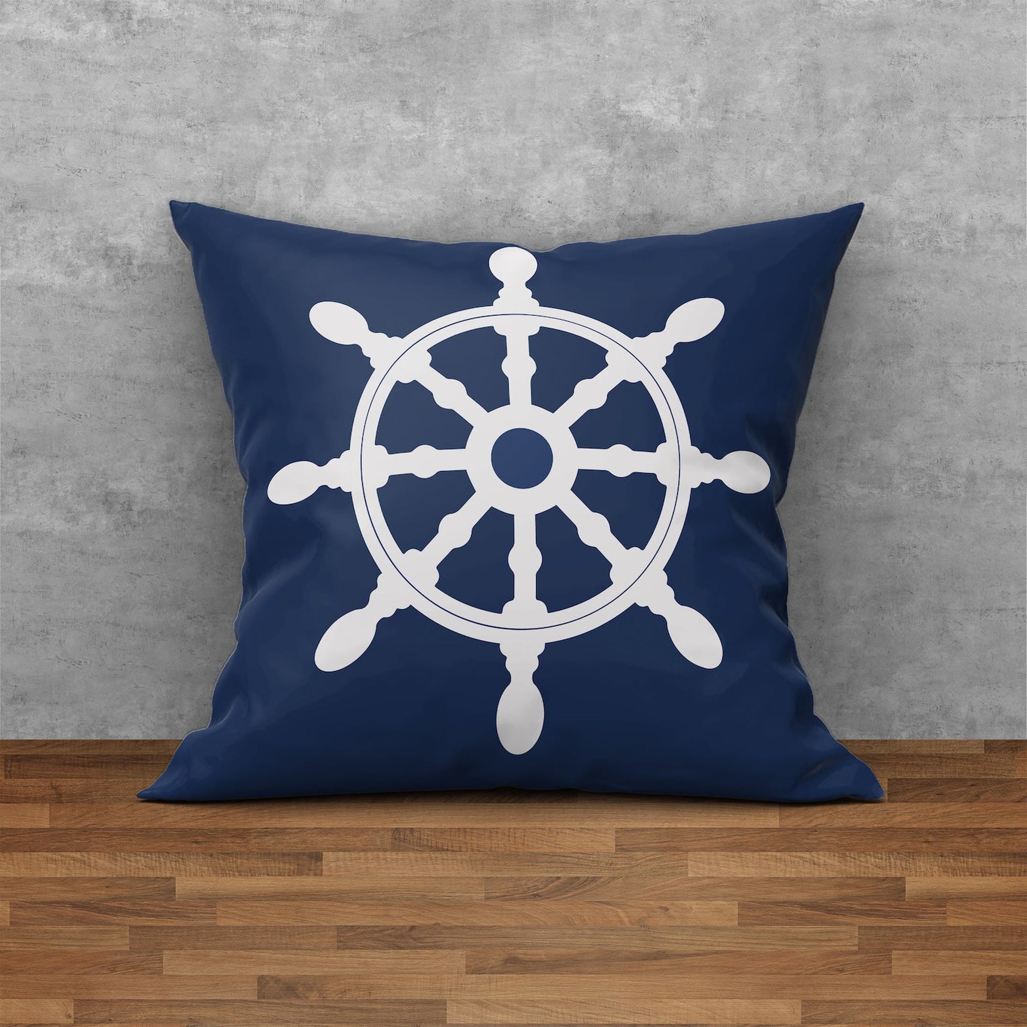 Dümen Navy Blue / Marin Temalı Çift Taraflı Kırlent Kılıfı 2 Adet