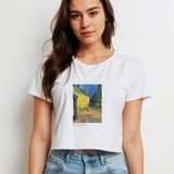 Café Terrace at Night Crop Tişört