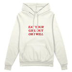 Eat Your Girl Out Oversize Hoodie - Beyaz - ön görünüm