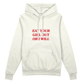Eat Your Girl Out Oversize Hoodie - Beyaz - ön görünüm