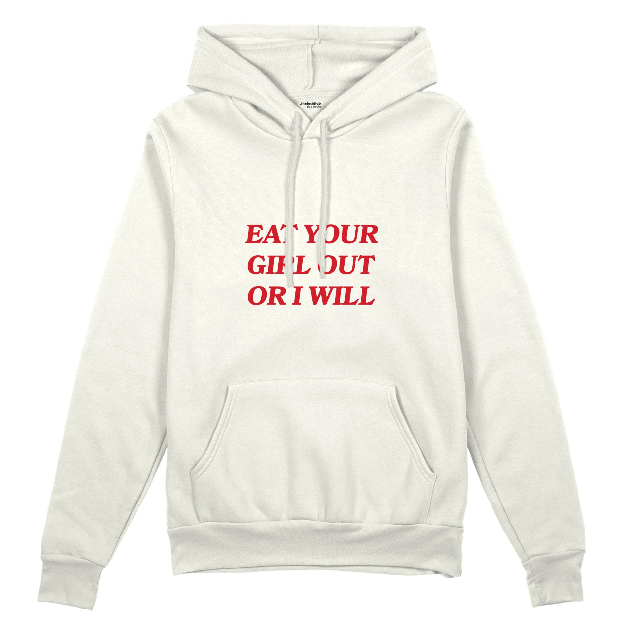 Eat Your Girl Out Oversize Hoodie - Beyaz - ön görünüm