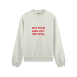 Eat Your Girl Out Oversize Sweatshirt - Beyaz - ön görünüm