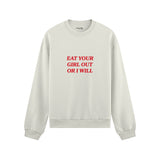 Eat Your Girl Out Oversize Sweatshirt - Beyaz - ön görünüm
