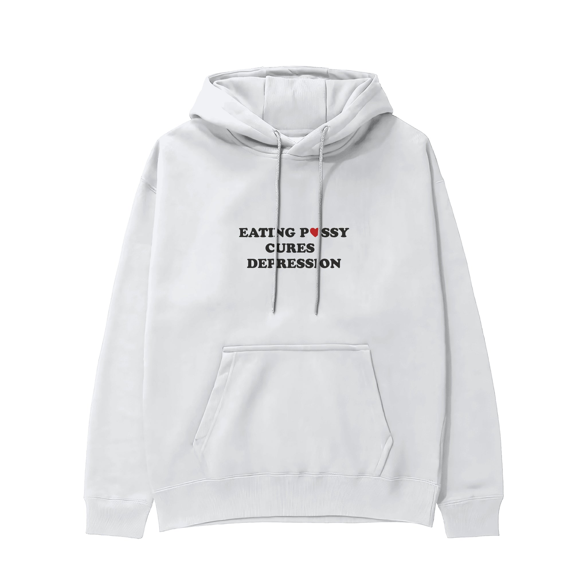 Eating Pussy Cures Depression Hoodie - Beyaz - ön görünüm