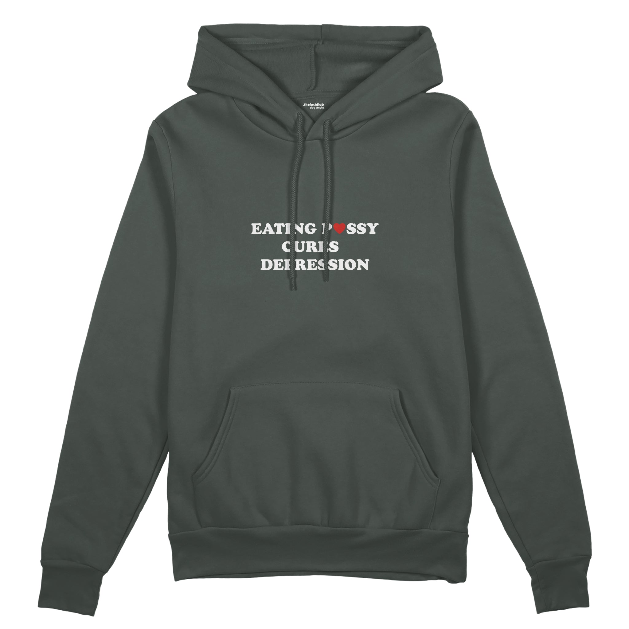 Eating Pussy Cures Depression Oversize Hoodie - Antrasit - ön görünüm