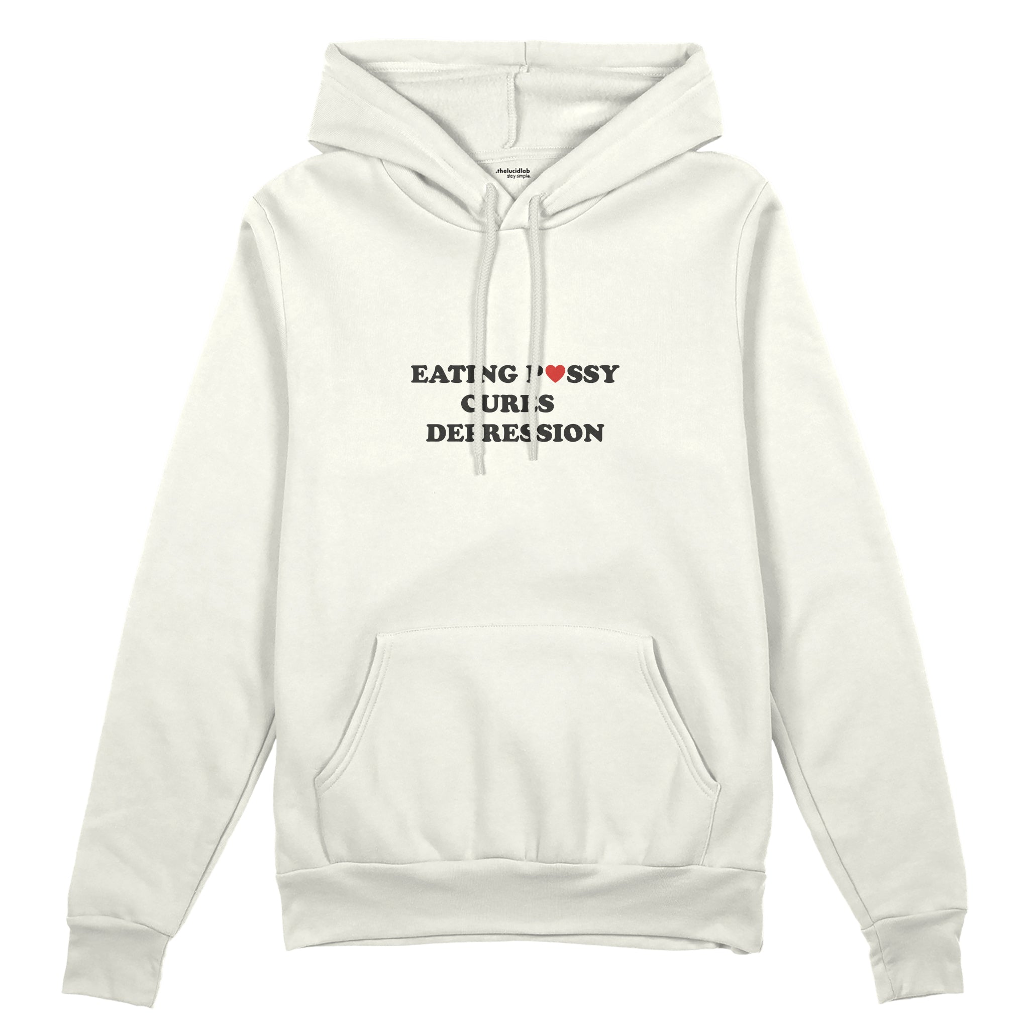 Eating Pussy Cures Depression Oversize Hoodie - Beyaz - ön görünüm