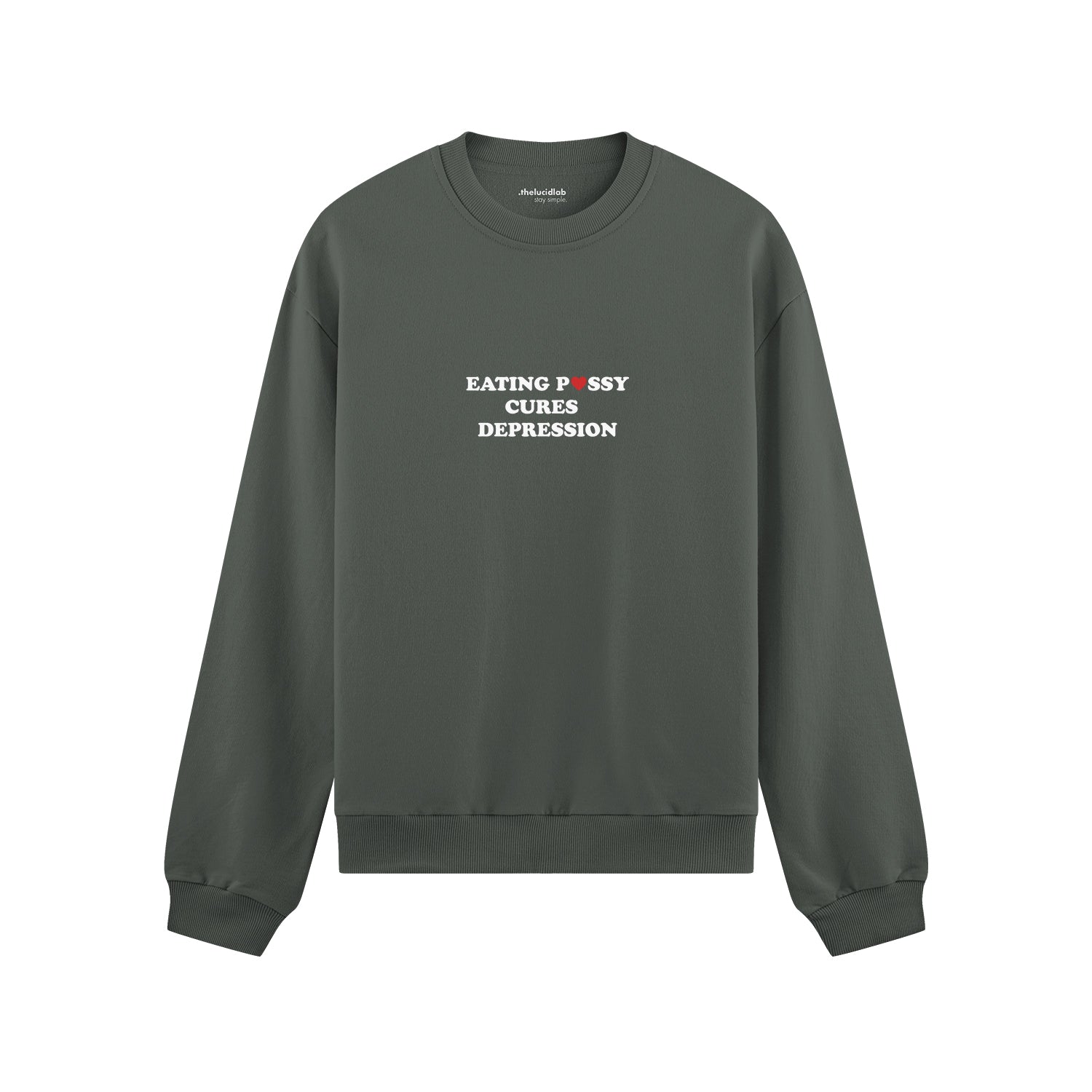Eating Pussy Cures Depression Oversize Sweatshirt - Antrasit - ön görünüm