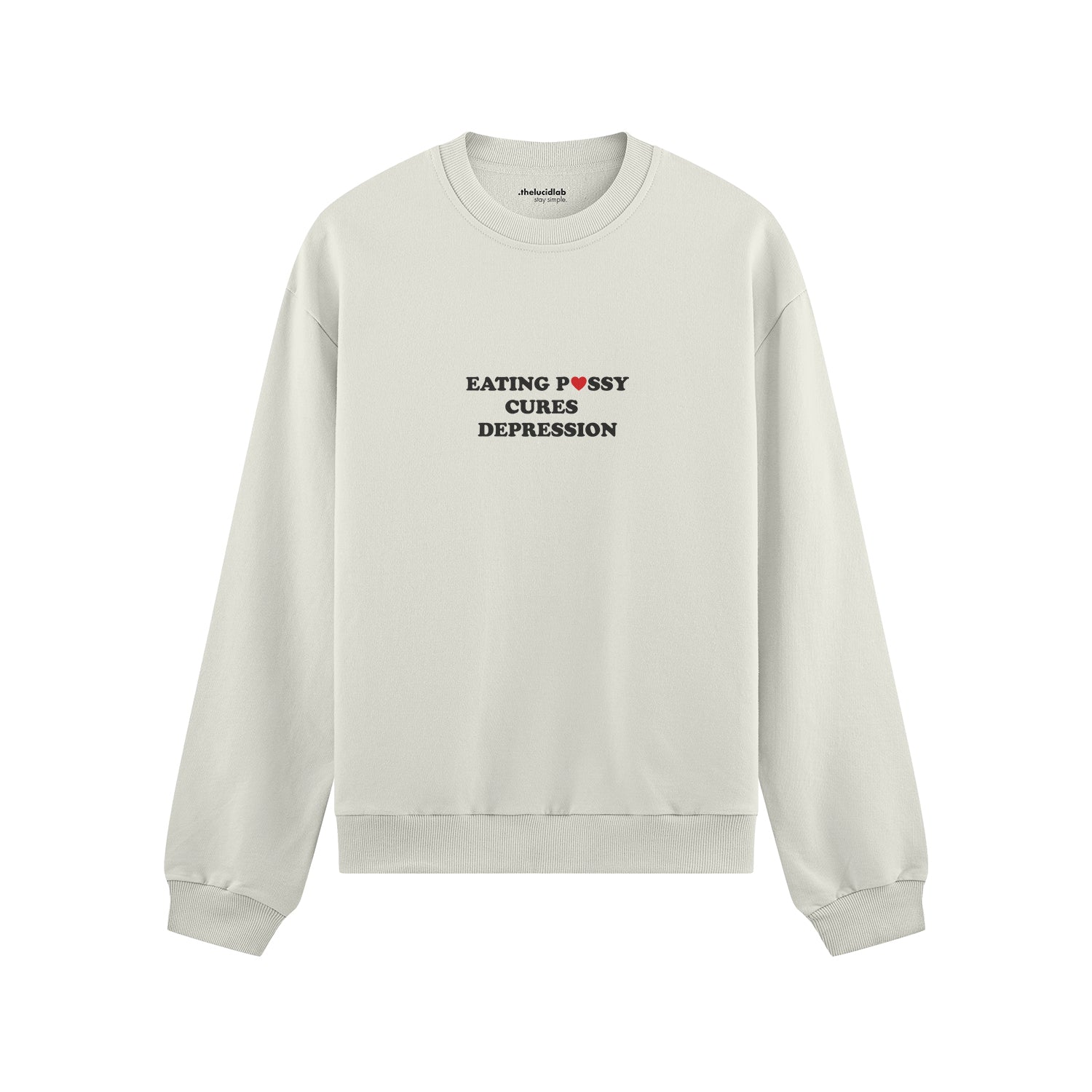 Eating Pussy Cures Depression Oversize Sweatshirt - Beyaz - ön görünüm