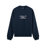Eating Pussy Cures Depression Oversize Sweatshirt - Lacivert - ön görünüm