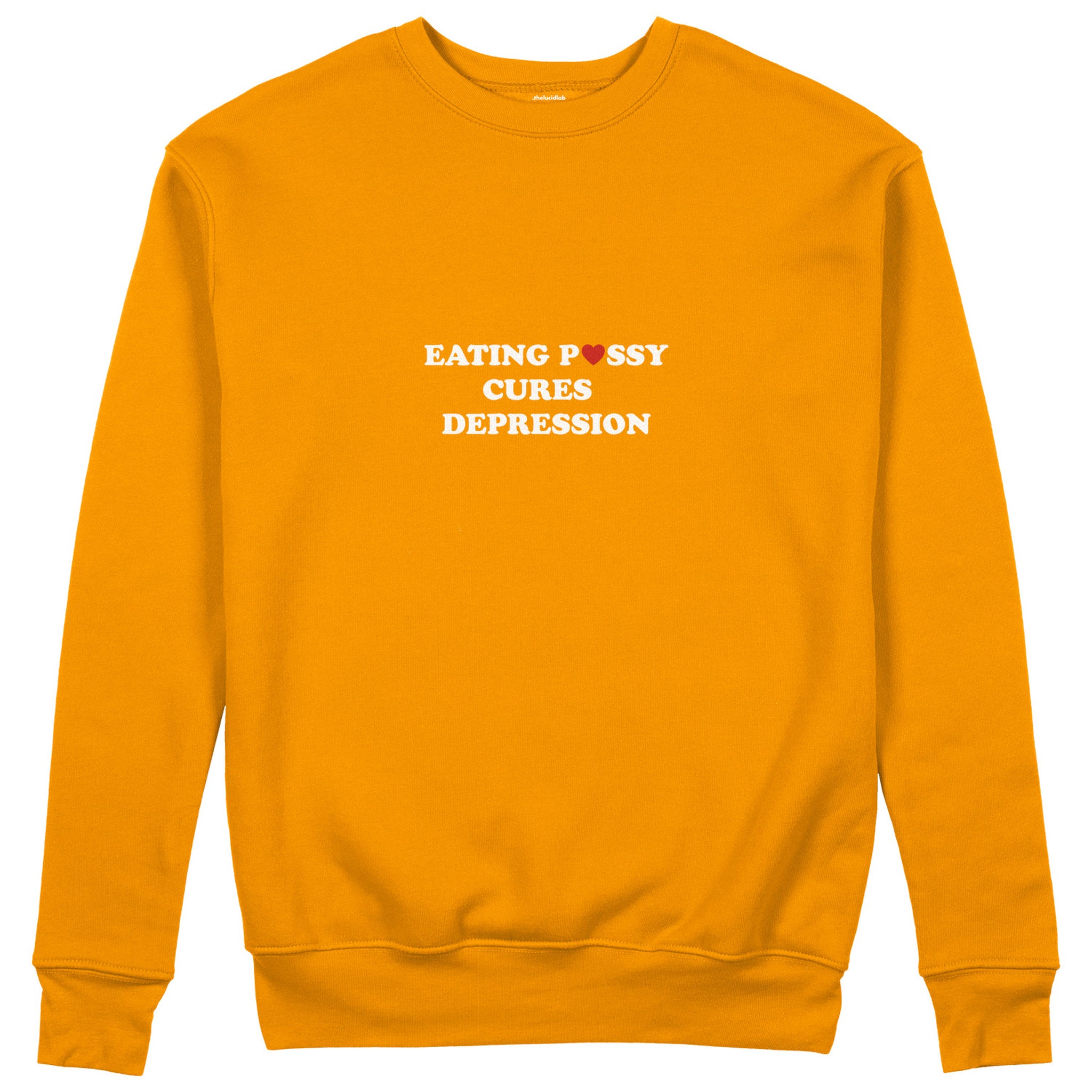 Eating Pussy Cures Depression Sweatshirt - Turuncu - ön görünüm