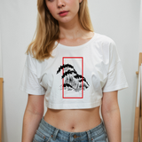 Perspektif Kanagawa Dalgası Crop Tişört