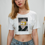 Albert Einstein / Homer Simpson Crop Tişört