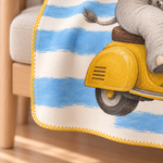 Elephant Express Polar Bebek Battaniyesi — Kenar ve dikiş detayı