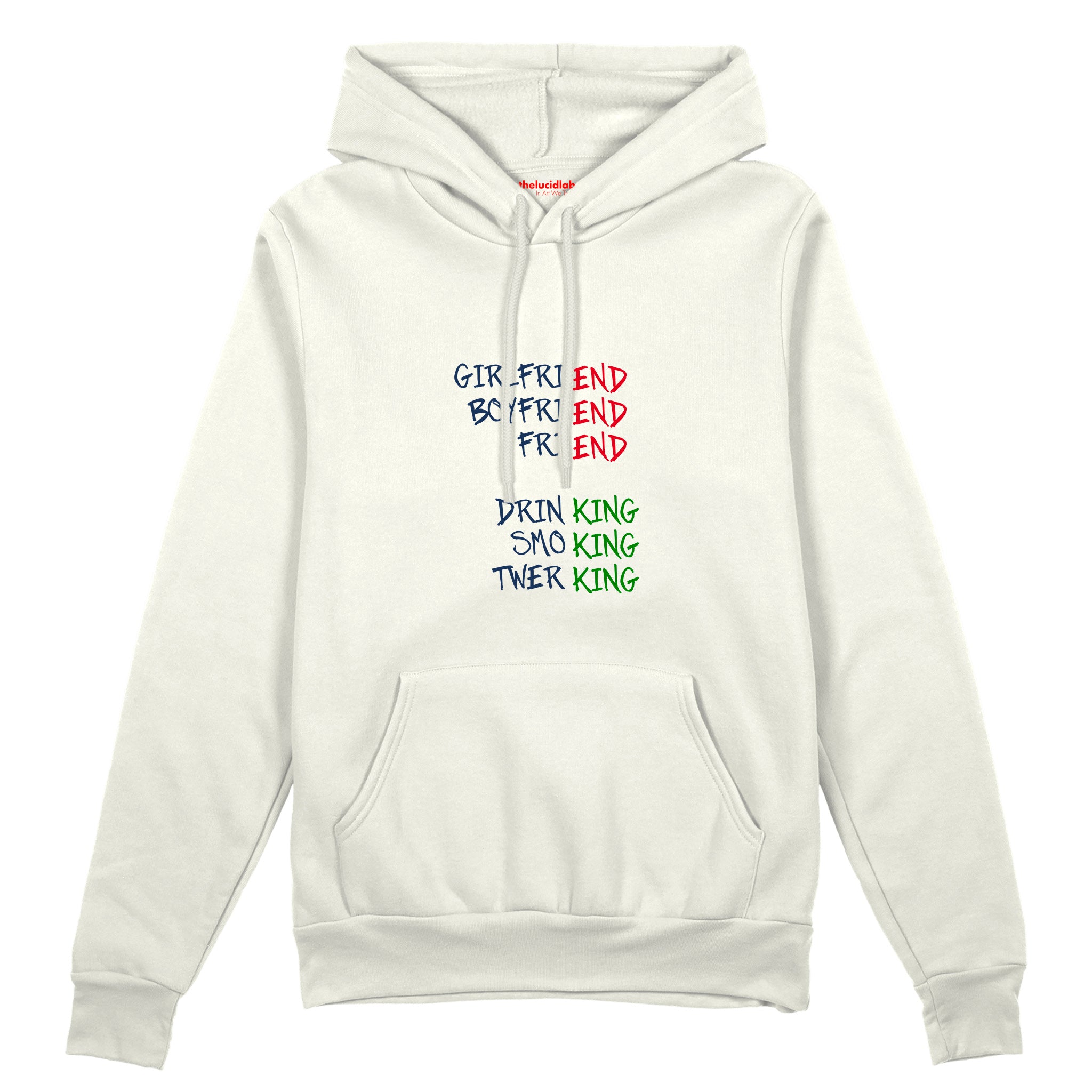 End And King Oversize Hoodie — Beyaz — Ön görünüm