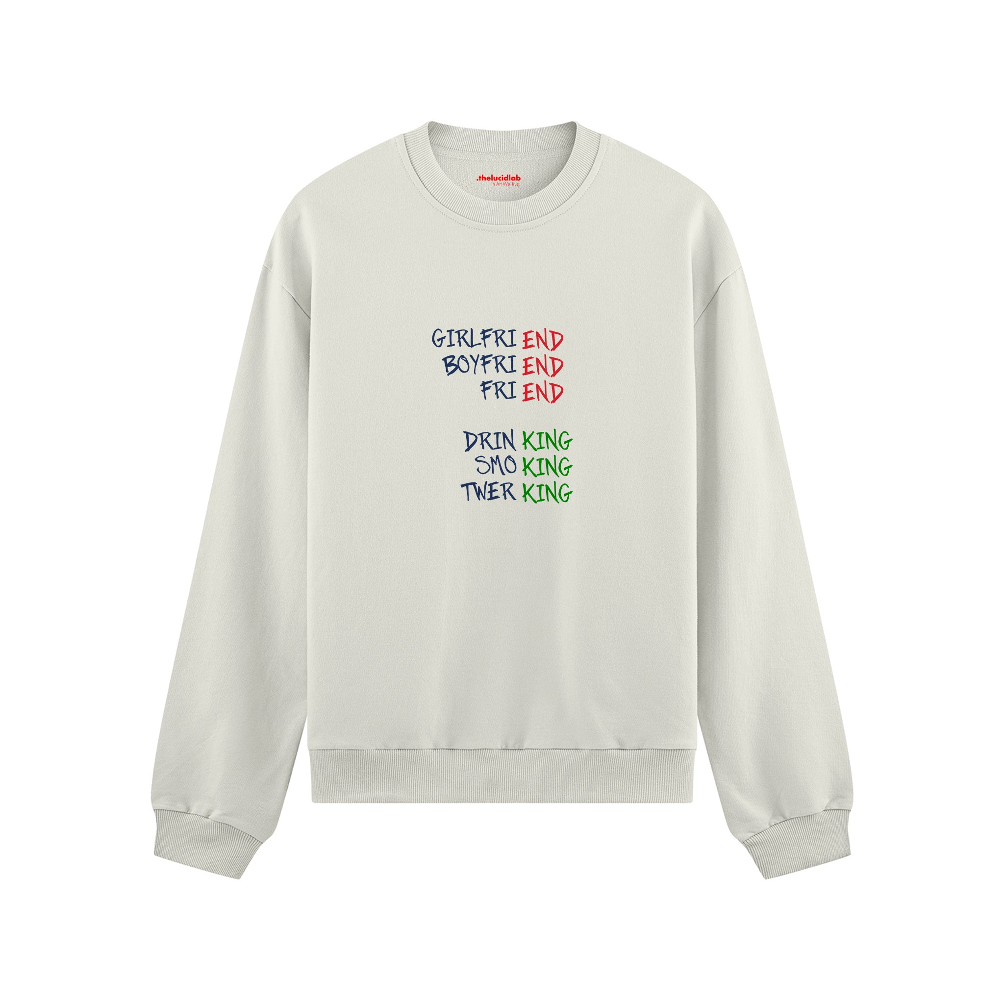 End And King Oversize Sweatshirt — Beyaz — Ön görünüm