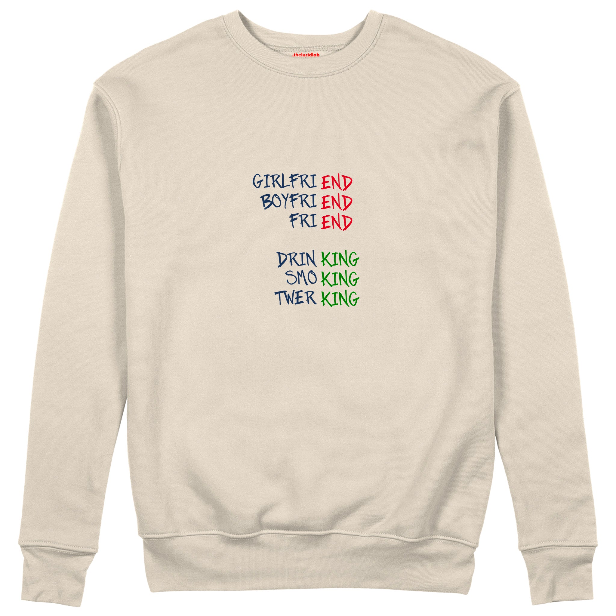End And King Sweatshirt — Bej — Ön görünüm