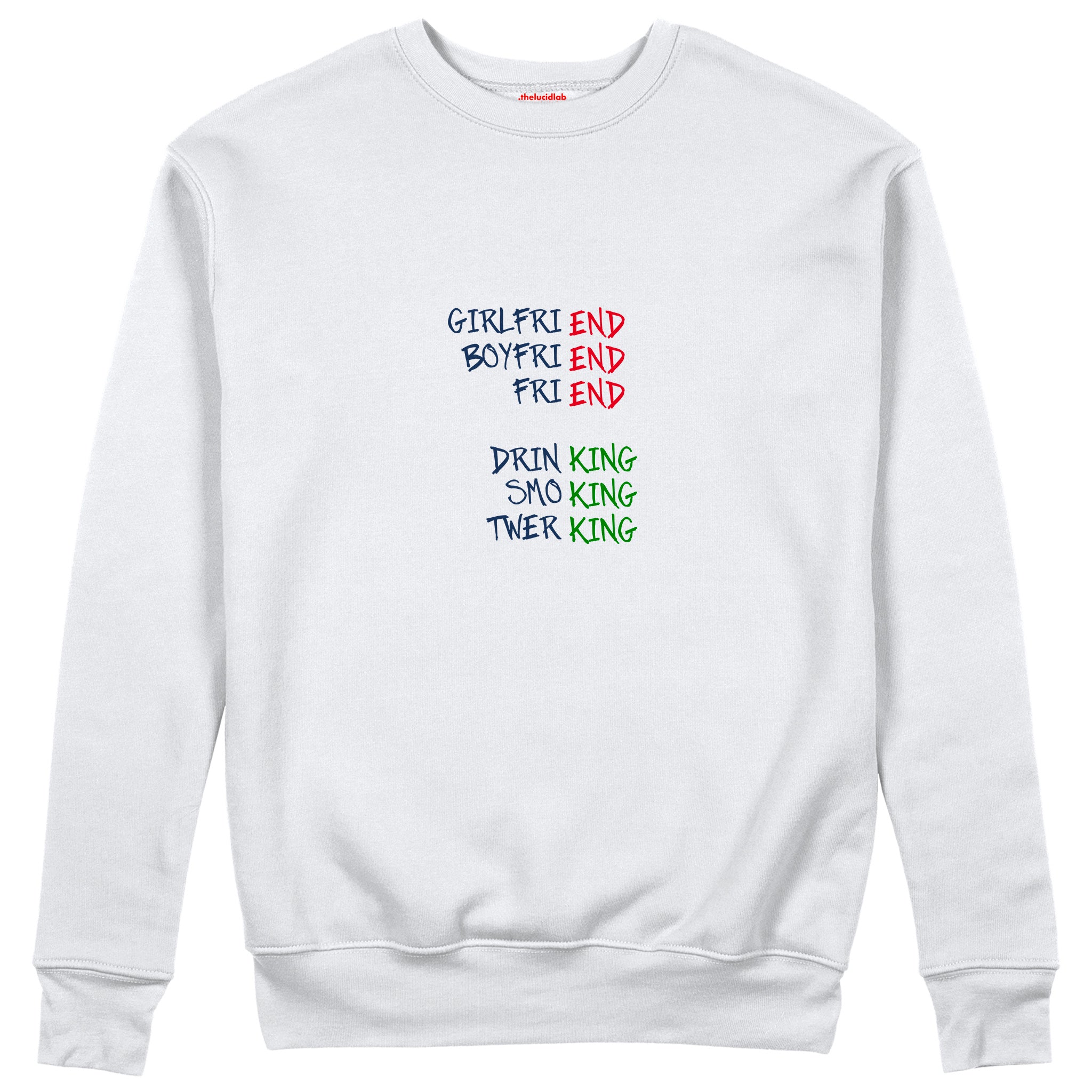 End And King Sweatshirt — Beyaz — Ön görünüm