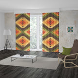 Ethnic Patterned Brown Background Curtain