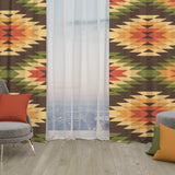 Ethnic Patterned Brown Background Curtain