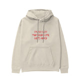 Even Life Gets Hard - Kırmızı Hoodie - Krem - ön görünüm